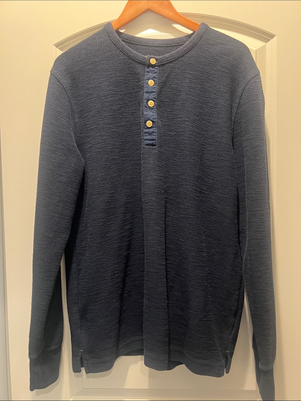 Goodfellow & Co Navy Long-Sleeve Henley Shirt